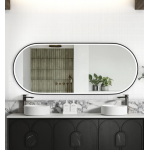 Noosa Led 1800(H)x750(W) Black Metal Frame Mirror- Install Horizontal or Vertical